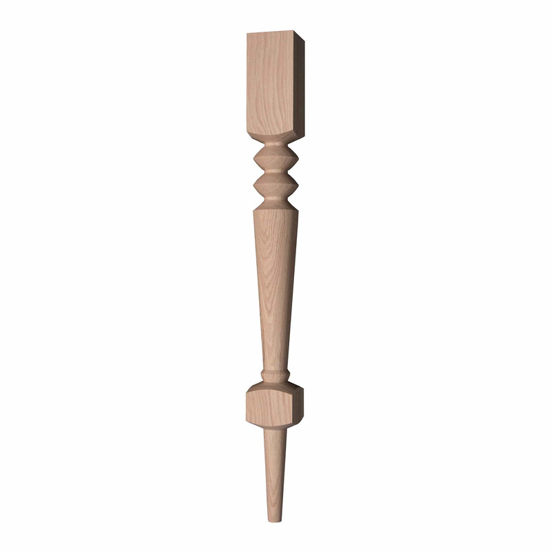 Abaco Island Leg - 35-1/2" x 3-1/2" x 3-1/2" - Species:Oak Red
